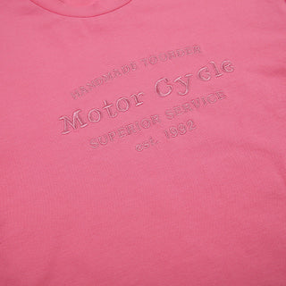 Letter embroidered tight short-sleeved T-shirt