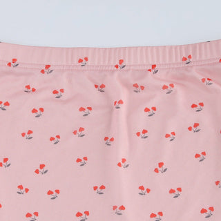 Sweet Cherry Print Mesh Double-Layer Skirt