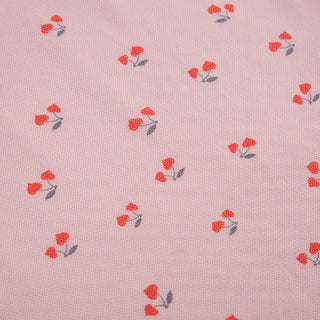 Sweet Cherry Print Mesh Double-Layer Skirt