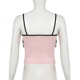 Girly Style Letter Print Sling top