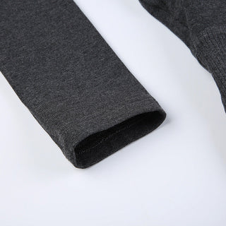 V-neck fake two-piece long-sleeved Top