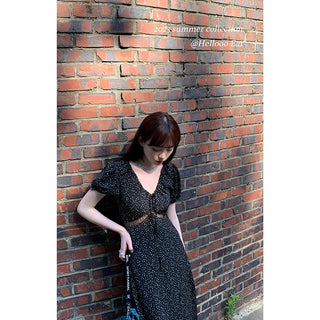 retro lace floral dress