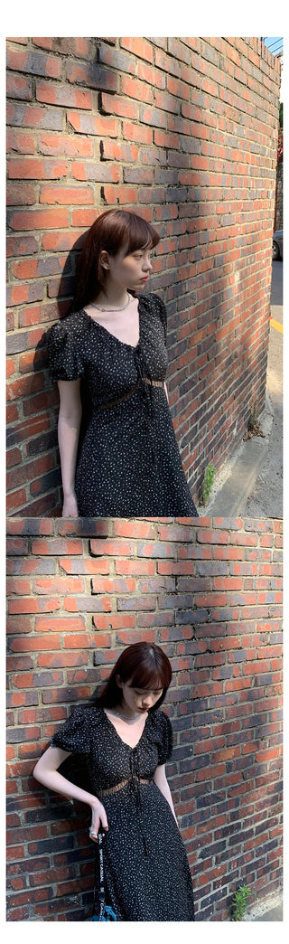 retro lace floral dress