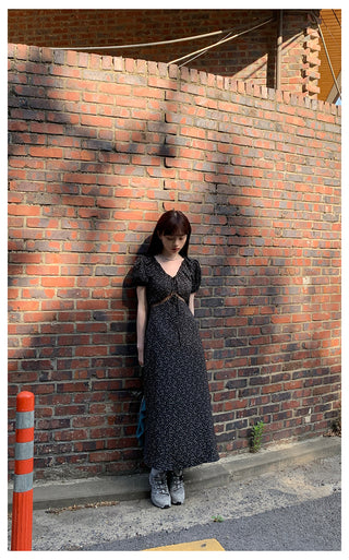 retro lace floral dress