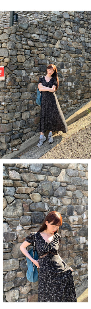 retro lace floral dress
