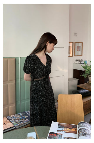 retro lace floral dress