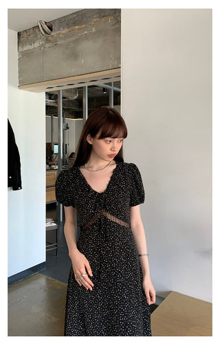 retro lace floral dress