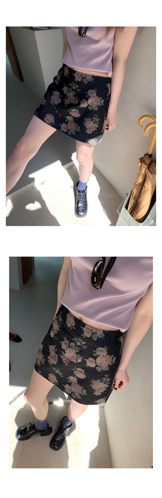 flowers printed  skirt