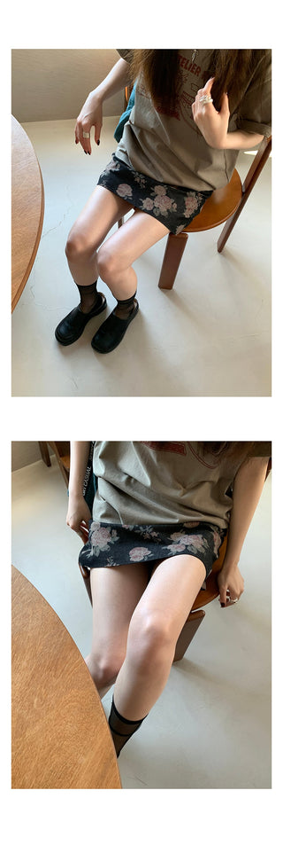 flowers printed  skirt