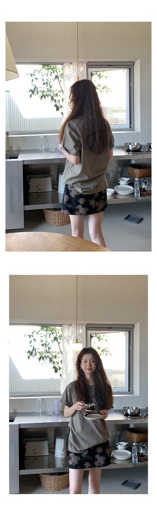 flowers printed  skirt