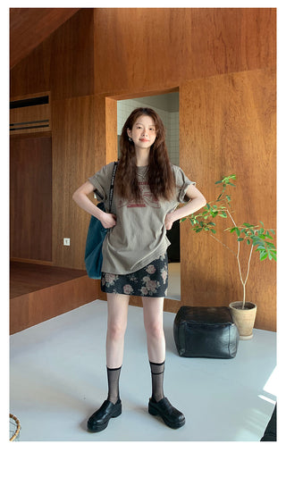 flowers printed  skirt