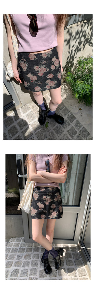 flowers printed  skirt
