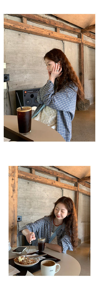 loose plaid  shirt