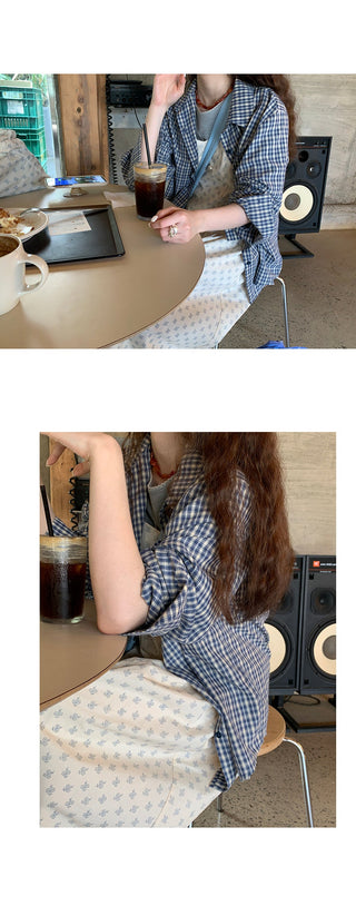 loose plaid  shirt
