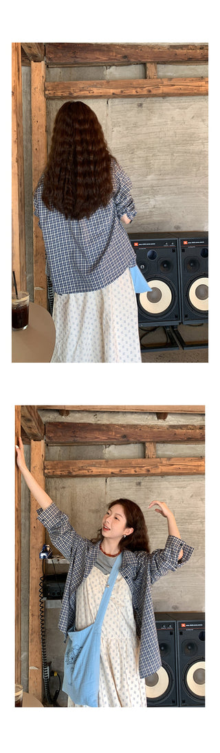 loose plaid  shirt