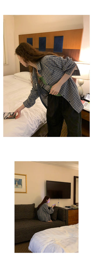 loose plaid  shirt