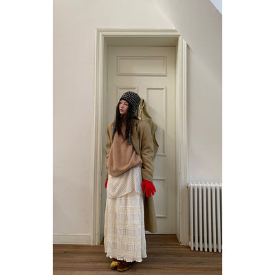 apricot polka dress