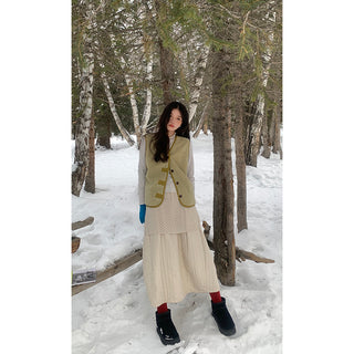 apricot polka dress