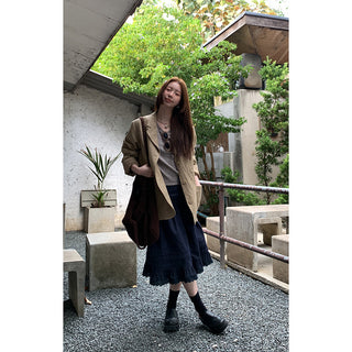 elegant cotton linen skirt 01