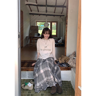 art plaid  skirt