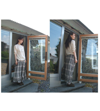 art plaid  skirt
