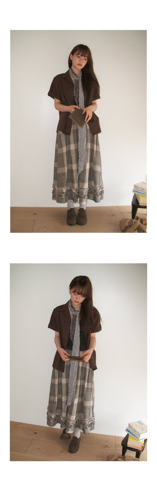 art plaid  skirt