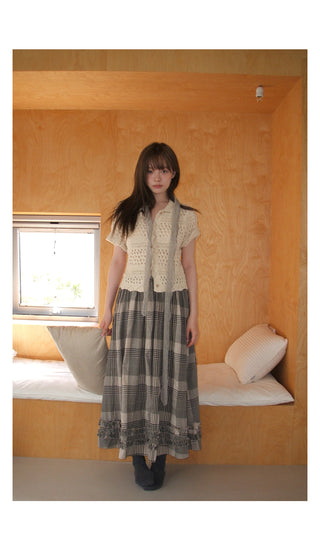art plaid  skirt