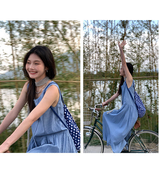blue plaid  dress