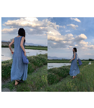 blue plaid  dress