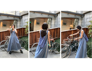 blue plaid  dress