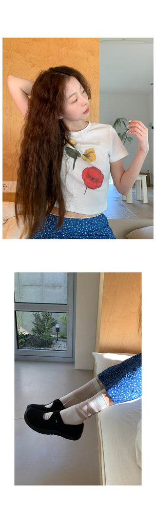 elegant blue floral skirt