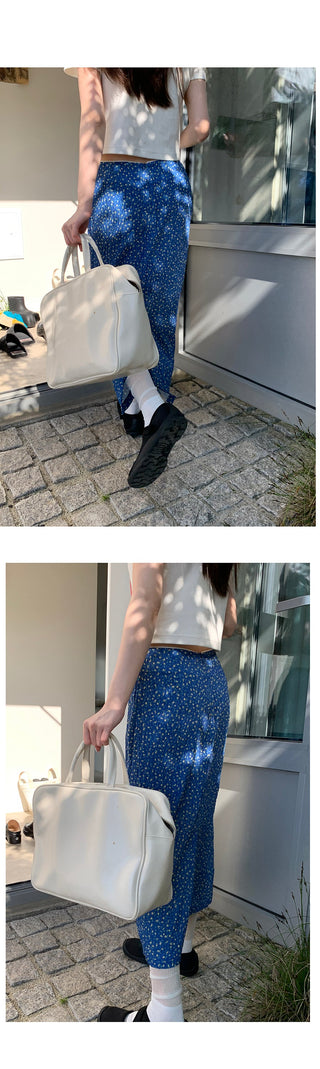 elegant blue floral skirt