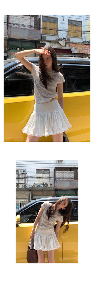 white lace  skirt