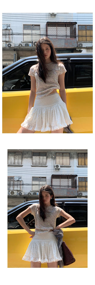 white lace  skirt