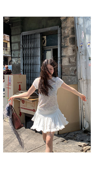white lace  skirt