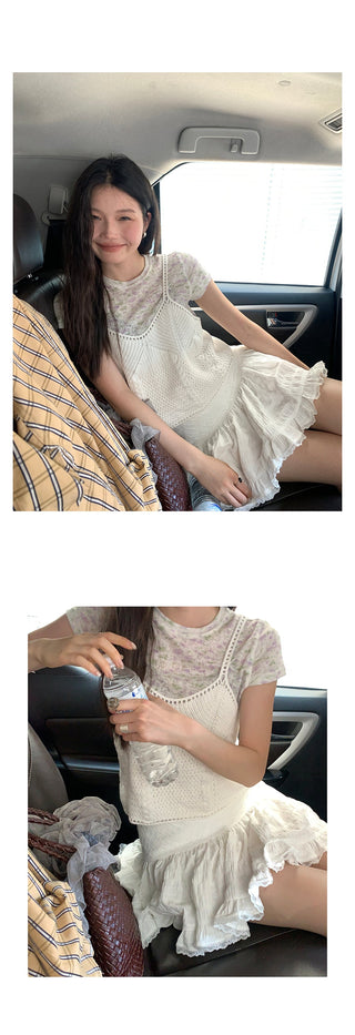 white lace  skirt