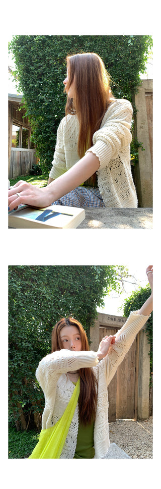manual crocheted  cardigan