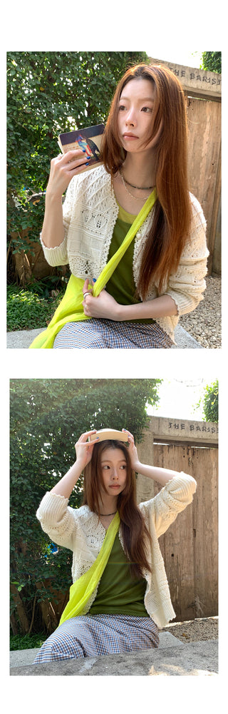 manual crocheted  cardigan