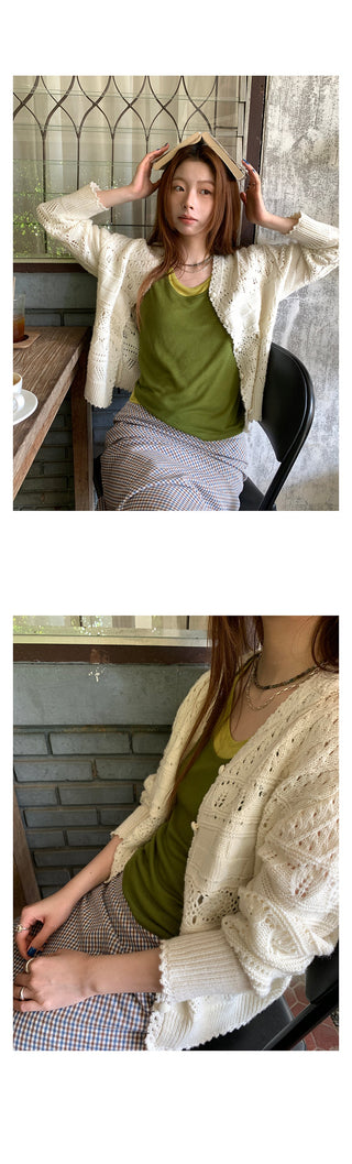 manual crocheted  cardigan