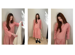 pink plaid  dress