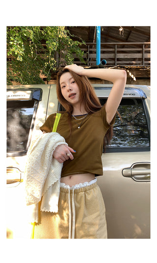 contrast short  top