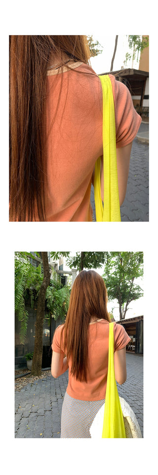 contrast short  top