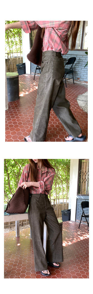 corduroy straight-leg  pants