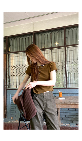 corduroy straight-leg  pants