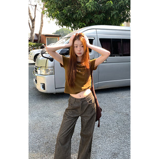 corduroy straight-leg  pants