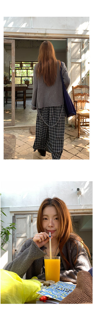 embroidered plaid  dress