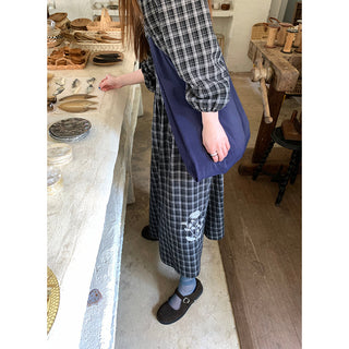 embroidered plaid  dress