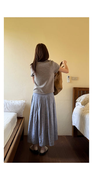 blue purple plaid skirt