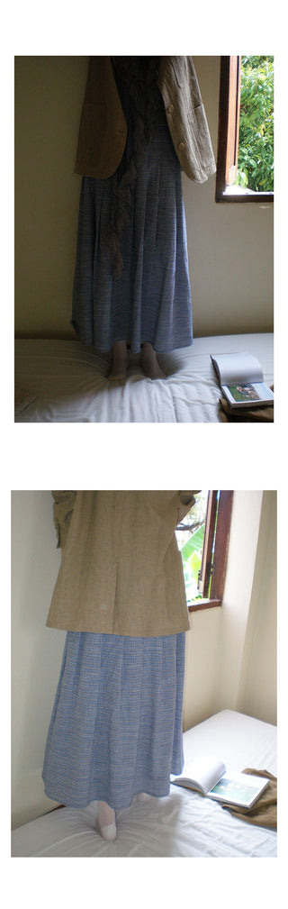 blue purple plaid skirt