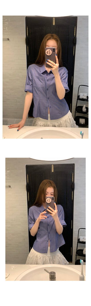 striped slim  shirt